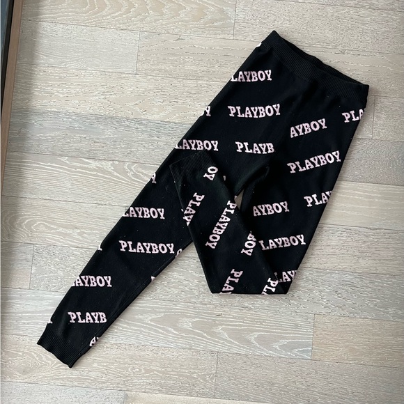 NWOT | Playboy X Missguided | High Waist Premium Knit Leggings | Size 4 | Black - Picture 5 of 9